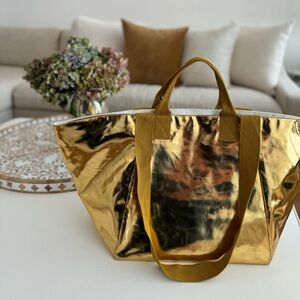 Quilted Koala Chelsea Bag Large Tote Metallic Gold